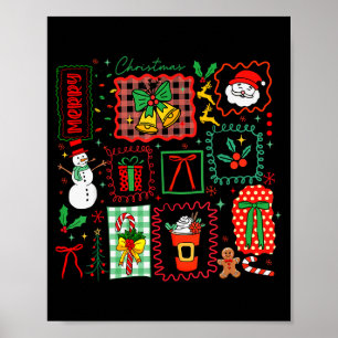 Vintage-Preppy-Frohe-Weihnachten-Santa-Coquette-Sc Poster