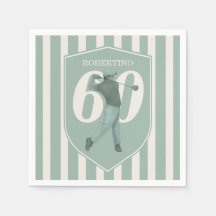 Vintage Preppy Golfer Grün Weiß 60. Geburtstag