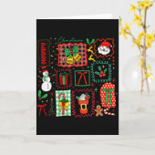 Vintage Preppy Merry Christmas Santa Coquette Bow Karte (Gelbe Blume)