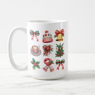 Vintage Preppy Weihnachten Urlaub Coquette Schleif Kaffeetasse