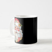 Vintage Preppy Weihnachtsmann Gesicht Patchwork We Kaffeetasse (Vorderseite Links)