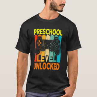 Vintage Preschool Level Unlocked 1st Day Of School T-Shirt