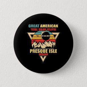 Vintage Presque Isle Maine Gesamtsolaranlage 202 Button