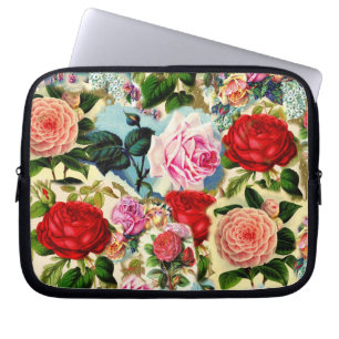 Vintage Pretty Chic Florales Rosen Garten Collage Laptopschutzhülle