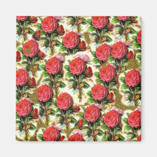 Vintage Pretty Chic rotes Rosen Wallpaper Collage Magnet