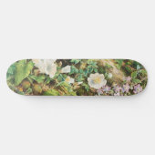Vintage pretty petunias flowers floral painting skateboard (Horizontal)