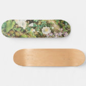 Vintage pretty petunias flowers floral painting skateboard (Horizontal)