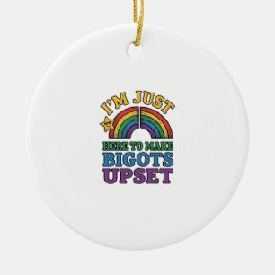 Vintage Pride Bigots Regenbogen-Shirt-Design verär Keramik Ornament