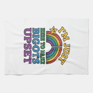 Vintage Pride Bigots Upset Regenbogen-Shirt-Design Geschirrtuch