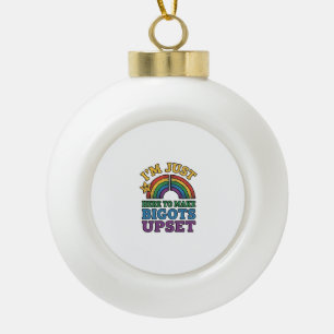 Vintage Pride Bigots verstören Regenbogen-Shirt-De Keramik Kugel-Ornament