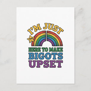 Vintage Pride Bigots verstören Regenbogen-Shirt-De Postkarte