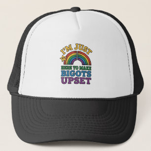 Vintage Pride Bigots verstören Regenbogen-Shirt-De Truckerkappe