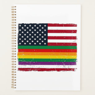 Vintage Pride Flag Distressed Vector-Shirt-Design_ Planer