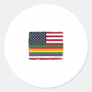 Vintage Pride Flag Distressed Vector-Shirt-Design_ Runder Aufkleber