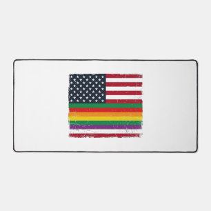 Vintage Pride Flag Distressed Vector-Shirt-Design_ Schreibtischunterlage