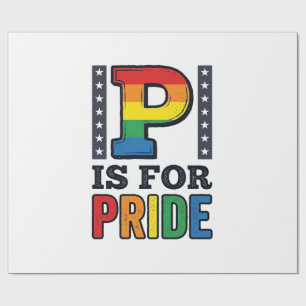 Vintage Pride Letter P Regenbogen-Shirt Design_1 Geschenkpapier