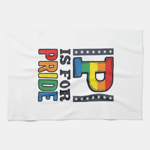 Vintage Pride Letter P Regenbogen-Shirt Design_1 Geschirrtuch