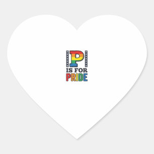 Vintage Pride Letter P Regenbogen-Shirt Design_1 Herz-Aufkleber