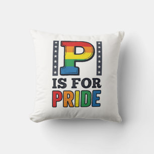 Vintage Pride Letter P Regenbogen-Shirt Design_1 Kissen