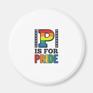 Vintage Pride Letter P Regenbogen-Shirt Design_1 Magnet