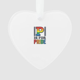 Vintage Pride Letter P Regenbogen-Shirt Design_1 Ornament