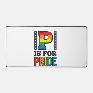 Vintage Pride Letter P Regenbogen-Shirt Design_1 Schreibtischunterlage