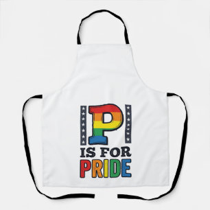 Vintage Pride Letter P Regenbogen-Shirt Design_1 Schürze