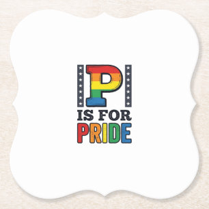 Vintage Pride Letter P Regenbogen-Shirt Design_1 Untersetzer