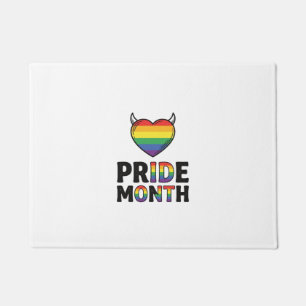 Vintage Pride Monat Gehörntes Herz-Shirt-Design_1 Fußmatte