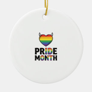Vintage Pride Monat Gehörntes Herz-Shirt-Design_1 Keramik Ornament