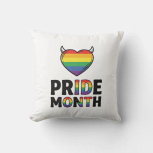 Vintage Pride Monat Gehörntes Herz-Shirt-Design_1 Kissen