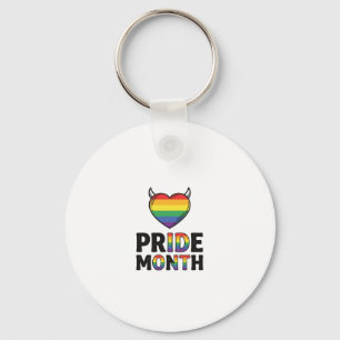 Vintage Pride Monat Gehörntes Herz-Shirt-Design_1 Schlüsselanhänger