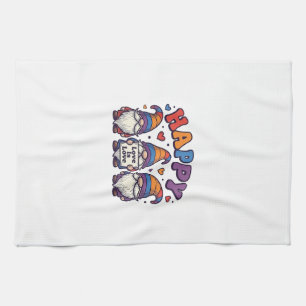 Vintage Pride Monat Gnom Regenbogen Shirt Design_1 Geschirrtuch