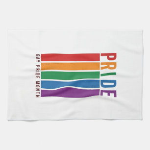 Vintage Pride Monat Regenbogen-Typografie-Shirt-De Geschirrtuch