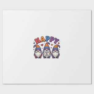 Vintage Pride Month Gnom Rainbow-Shirt-Design_1 Geschenkpapier