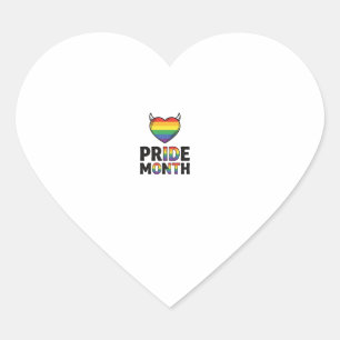 Vintage Pride Month Horned Heart Shirt Design_1 Herz-Aufkleber