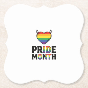 Vintage Pride Month Horned Heart Shirt Design_1 Untersetzer