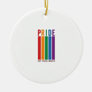 Vintage Pride Month Regenbogen-Typografie-Shirt-De Keramik Ornament