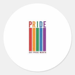 Vintage Pride Month Regenbogen-Typografie-Shirt-De Runder Aufkleber