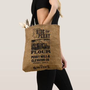 Vintage Pride Of Perry Flour Faux Jute Sack Tasche