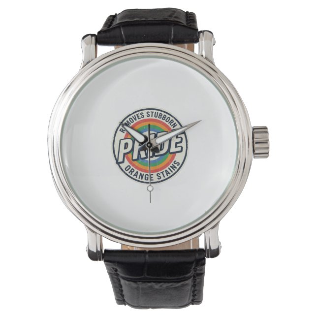 Vintage-Pride-Protest Regenbogen-Abzeichen Vektor- Armbanduhr (Vorderseite)