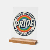 Vintage-Pride-Protest Regenbogen-Abzeichen-Vektord Acrylschild (Winkel)