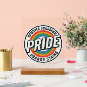 Vintage-Pride-Protest Regenbogen-Abzeichen-Vektord Acrylschild (Hochzeit)