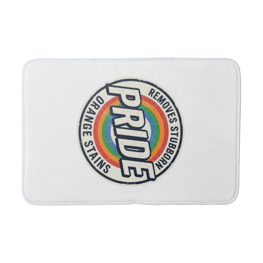 Vintage-Pride-Protest Regenbogen-Abzeichen-Vektord Badematte (Vorderseite)