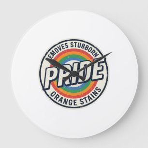 Vintage-Pride-Protest Regenbogen-Abzeichen-Vektord Große Wanduhr
