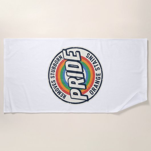 Vintage-Pride-Protest Regenbogen-Abzeichen-Vektord Strandtuch (Vorderseite)