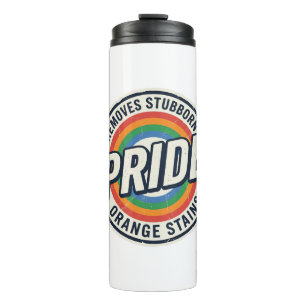 Vintage-Pride-Protest Regenbogen-Abzeichen-Vektord Thermosbecher