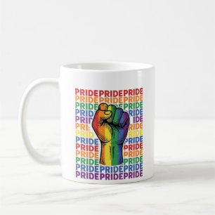 Vintage Pride Raised Fist Rainbow Shirt Design_1 Kaffeetasse