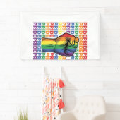 Vintage Pride Raised Fist Regenbogen-Shirt Design_ Banner (Insitu)