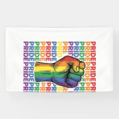 Vintage Pride Raised Fist Regenbogen-Shirt Design_ Banner (Horizontal)